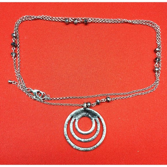 Rhinestone Crystal Triple Circles Necklace - Picture 5 of 11